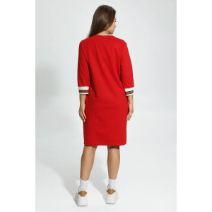 Платье женское "Гламур" футер 2-х нитка (последний размер) алый 48,52