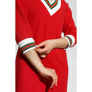 Платье женское "Гламур" футер 2-х нитка (последний размер) алый 48,52