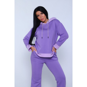 Костюм двойка женский №71088 футер 3-х нитка (последний размер) лиловый 46