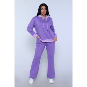 Костюм двойка женский №71088 футер 3-х нитка (последний размер) лиловый 46