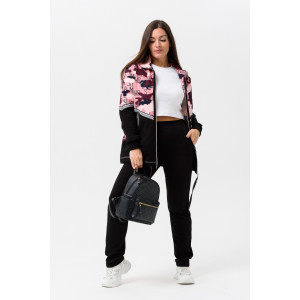 Костюм двойка женский №1478 футер с лайкрой 2-х нитка (последний размер) камуфляж 62