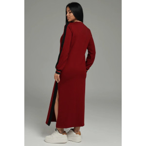 Платье женское "Дебора" футер 2-х нитка с лайкрой пенье (последний размер) бордо 44-46