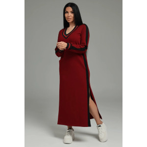 Платье женское "Дебора" футер 2-х нитка с лайкрой пенье (последний размер) бордо 44-46