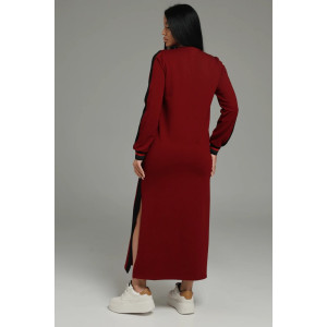 Платье женское "Дебора" футер 2-х нитка с лайкрой пенье (последний размер) бордо 44-46