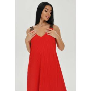 Сарафан женский "Барбара" кашкорсе лапша (последний размер) красный 58-60