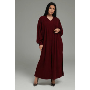 Костюм двойка женский "Леди" (платье и кардиган) кашемир лапша (последний размер) бордо 52-54