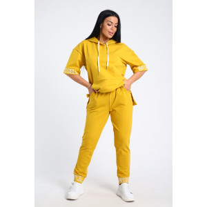 Костюм двойка женский №78523 футер с лайкрой 2-х нитка (последний размер) банан 62