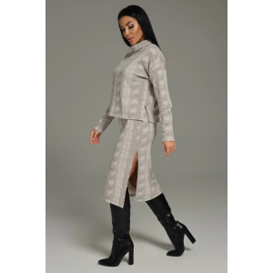Костюм двойка женский "Кортни" кашкорсе (последний размер) мокко 50