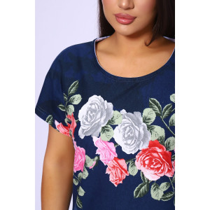 Костюм двойка женский №65072 кулирка (последний размер) синий 58