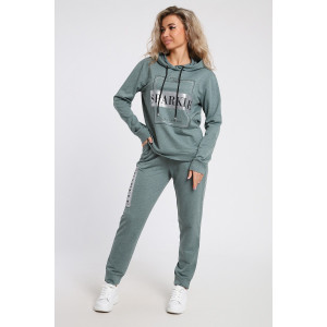 Костюм двойка женский №65080 футер 2-х нитка (последний размер) ментол 62