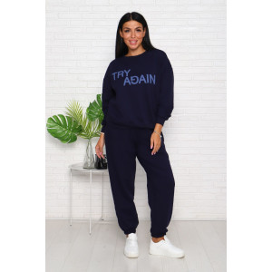 Костюм двойка женский "Старт" трикотаж (последний размер) синий 50