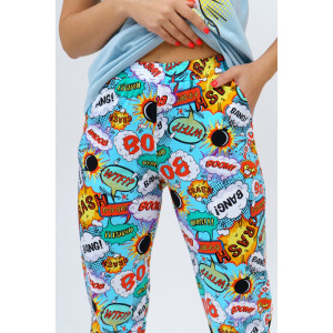 Костюм двойка женский 800 "Взрыв" кулирка (последний размер) голубой 46