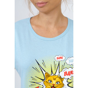 Костюм двойка женский 800 "Взрыв" кулирка (последний размер) голубой 46