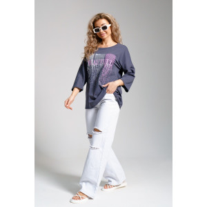 Футболка женская 897 кулирка (последний размер) серый 48