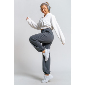 Брюки женские 981 футер 3-х нитка с начёсом пенье (последний размер) серый 48