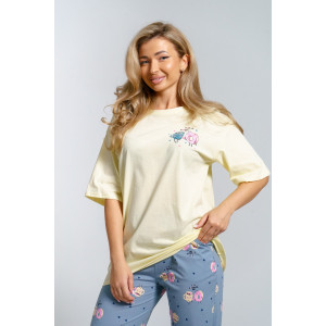 Пижама женская 961 кулирка (последний размер) желтый 48,56