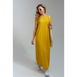 Платье женское 968 кулирка с лайкрой пенье (последний размер) горчица 46