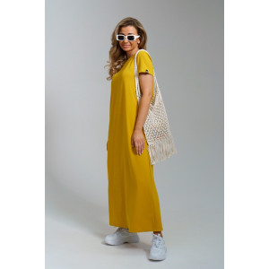 Платье женское 968 кулирка с лайкрой пенье (последний размер) горчица 46