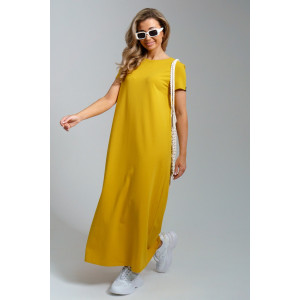 Платье женское 968 кулирка с лайкрой пенье (последний размер) горчица 46