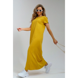 Платье женское 968 кулирка с лайкрой пенье (последний размер) горчица 46