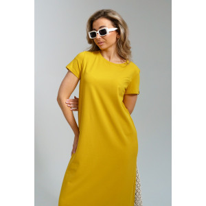 Платье женское 968 кулирка с лайкрой пенье (последний размер) горчица 46