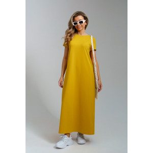 Платье женское 968 кулирка с лайкрой пенье (последний размер) горчица 46