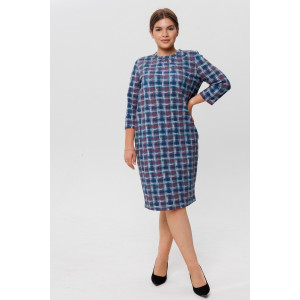 Платье женское П188 футер с лайкрой (последний размер) синий 60