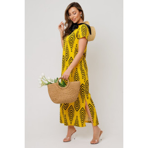 Платье женское П197 кулирка (последний размер) желтый 52