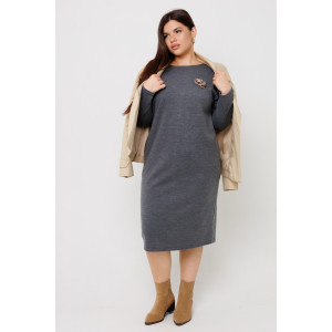 Платье женское П198 евроангора (последний размер) серый 52