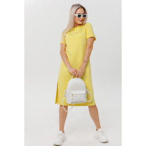 Платье женское П179 футер 2-х нитка пенье (последний размер) желтый 46