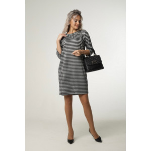 Платье женское П-176 жаккард принт (последний размер) белая лапка 46