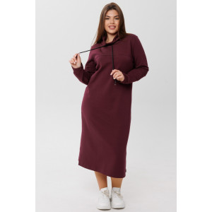 Платье женское П178 футер 2-х нитка пенье (последний размер) винный 60