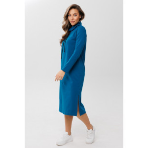 Платье женское П178 футер 2-х нитка пенье (последний размер) петроль 54