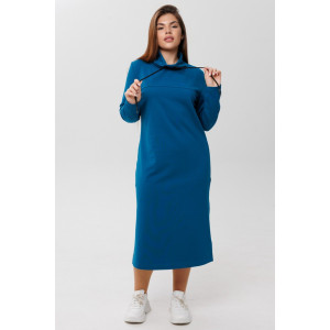 Платье женское П178 футер 2-х нитка пенье (последний размер) петроль 54