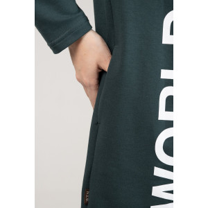 Платье женское П163 футер с лайкрой (последний размер) темно-зеленый 48,54