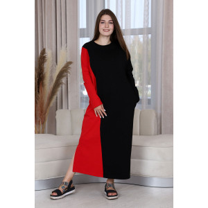 Платье женское П160 футер с лайкрой (последний размер) красный 46,50