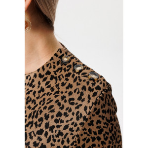 Платье женское П191 жаккард принт (последний размер) капучино леопард 48,52,54 Платье женское П191 жаккард принт (последний размер) капучино леопард 48,52,54