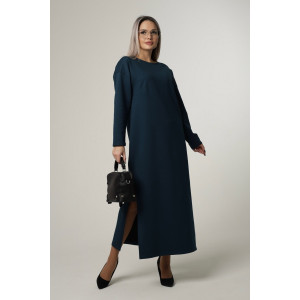 Платье женское П169 футер с лайкрой (последний размер) тёмный петроль 54
