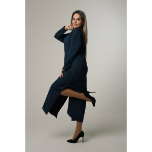 Платье женское П169 футер с лайкрой (последний размер) тёмный петроль 54