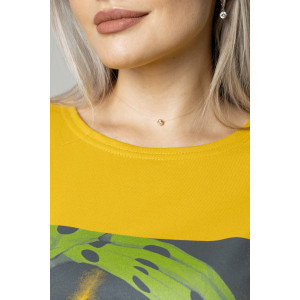 Платье женское П170 футер с лайкрой (последний размер) горчичный 60