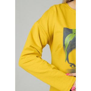 Платье женское П170 футер с лайкрой (последний размер) горчичный 60