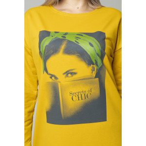 Платье женское П170 футер с лайкрой (последний размер) горчичный 60