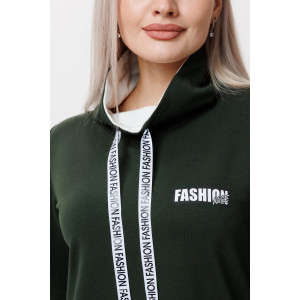 Платье женское П120/1 футер с лайкрой (последний размер) темный хаки 50