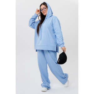 Костюм двойка женский К231 футер 3-х нитка петля (последний размер) голубой 50