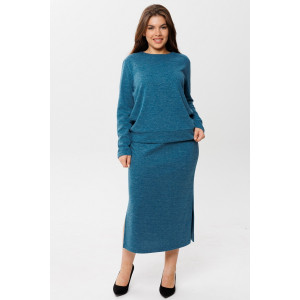 Костюм двойка женский с юбкой К238 евроангора (последний размер) петроль 52,54 Костюм двойка женский с юбкой К238 евроангора (последний размер) петроль 52,54