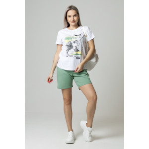 Костюм двойка женский К226 кулирка+футер с лайкрой (последний размер) оливковый 48,50