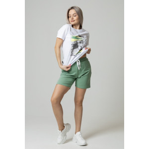 Костюм двойка женский К226 кулирка+футер с лайкрой (последний размер) оливковый 48,50