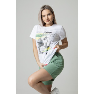 Костюм двойка женский К226 кулирка+футер с лайкрой (последний размер) оливковый 48,50