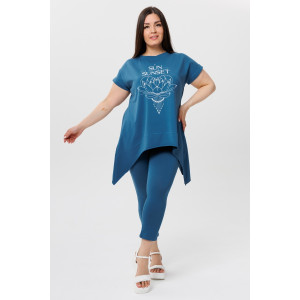 Костюм двойка женский К236 кулирка с лайкрой (последний размер) индиго 58 Костюм двойка женский К236 кулирка с лайкрой (последний размер) индиго 58