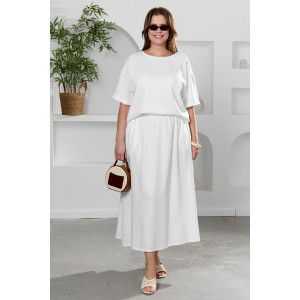 Блузка женская "Камео-4" плательная ткань (р-ры: 48-58) белый